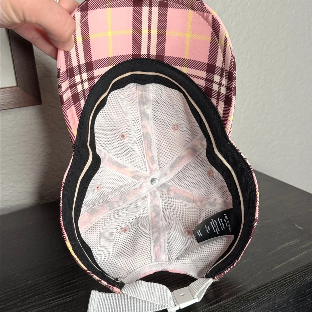 Rag & Bone Addison Baseball Cap Pink & Brown Plaid - Picture 5 of 6